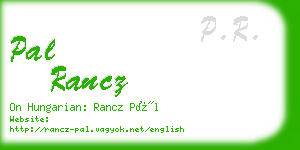 pal rancz business card